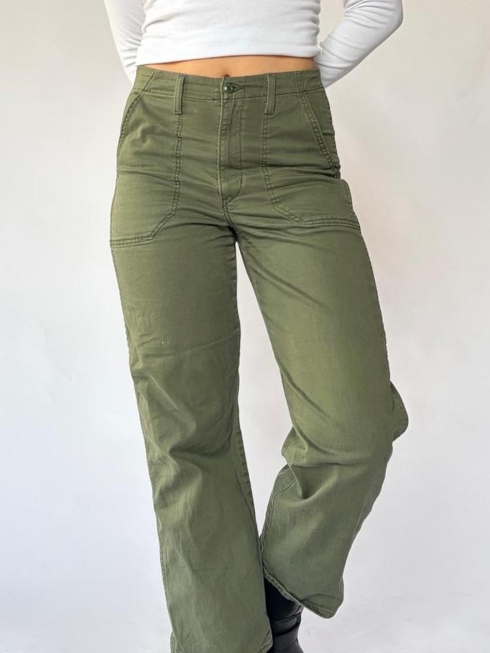 Utility Pants Green Straight Leg 28x27
